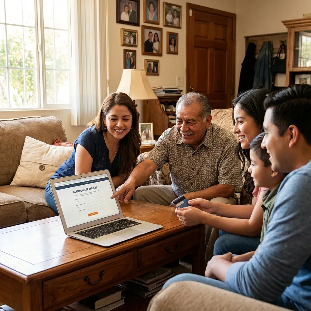 Familia ayudando con activación online