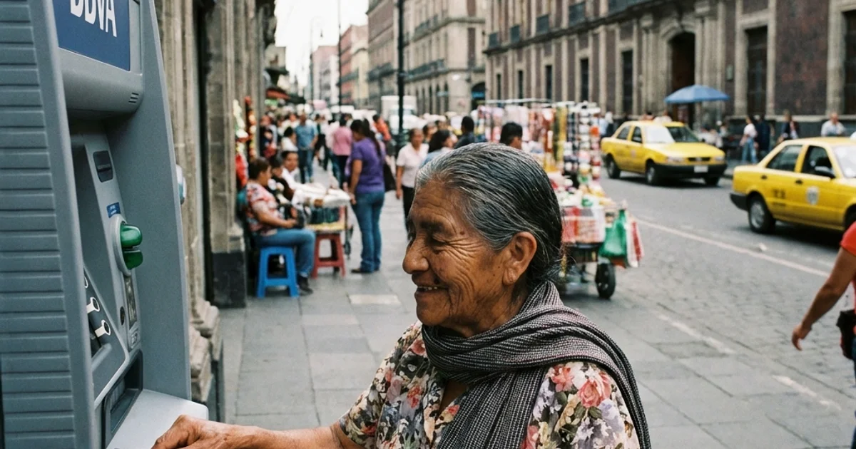Retirando efectivo en cajero