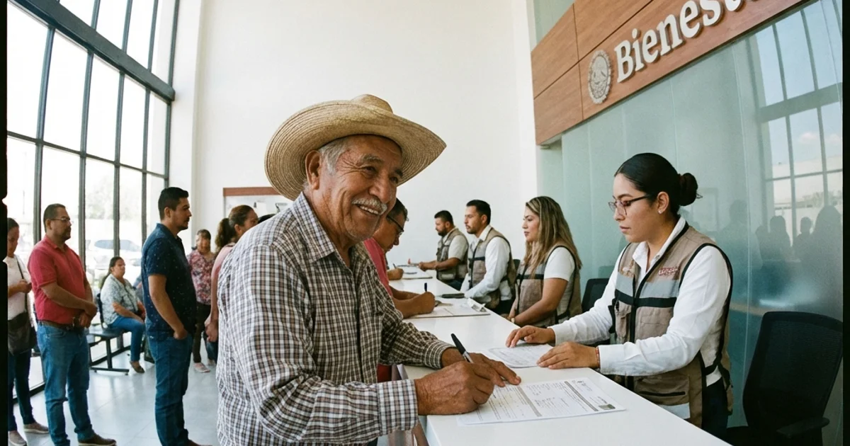 Adulto mayor en módulo de registro