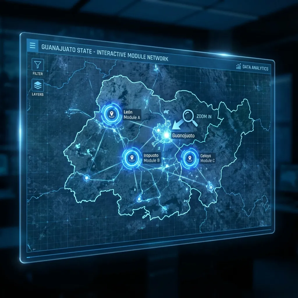 Mapa de módulos en Guanajuato