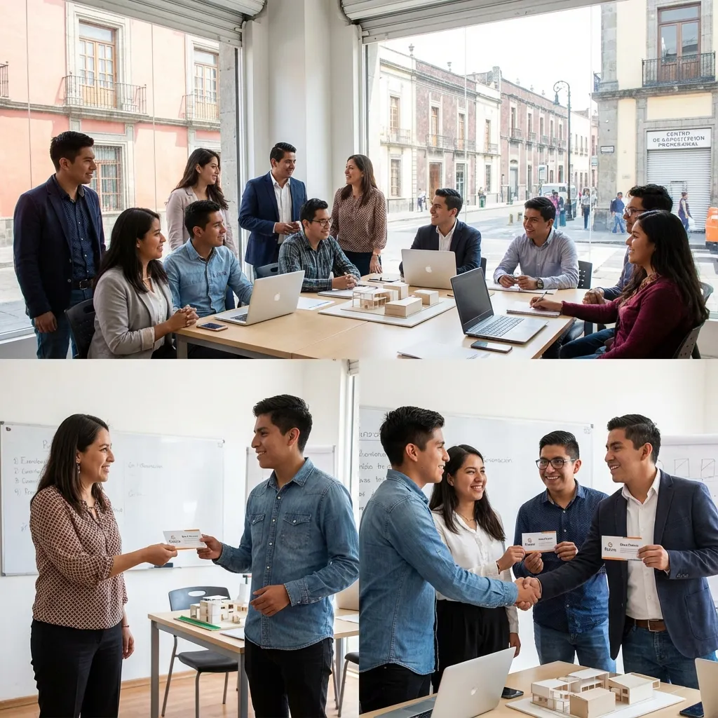 Jóvenes en capacitación recibiendo beca